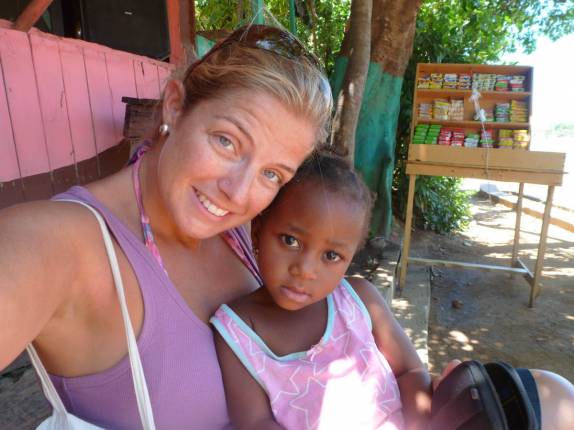 Amiguinha nova em Labadee, na costa norte do Haiti